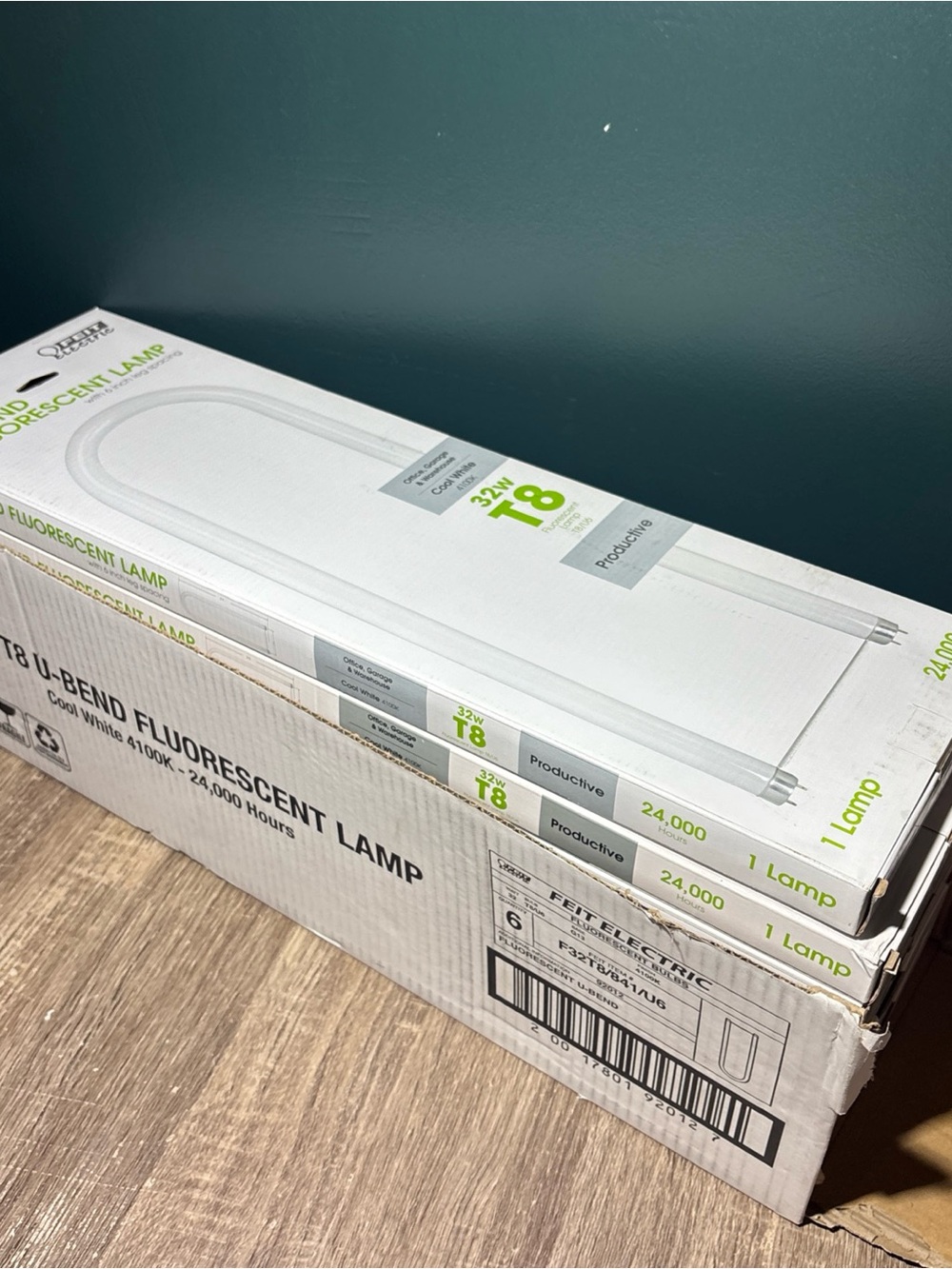 Feit Electric F32T8/841/U6 32W 4100K T8 U-Bend Fluorescent Bulb LOT OF 7 NEW